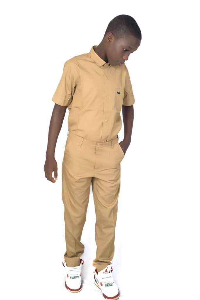 Ensemble beige garcon manche courte